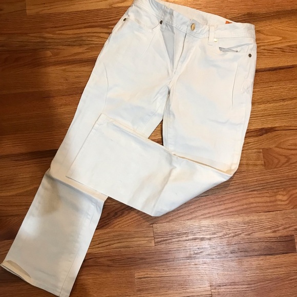 ▪️Tory Burch Cropped Slim Boot White Jeans - Picture 3 of 15